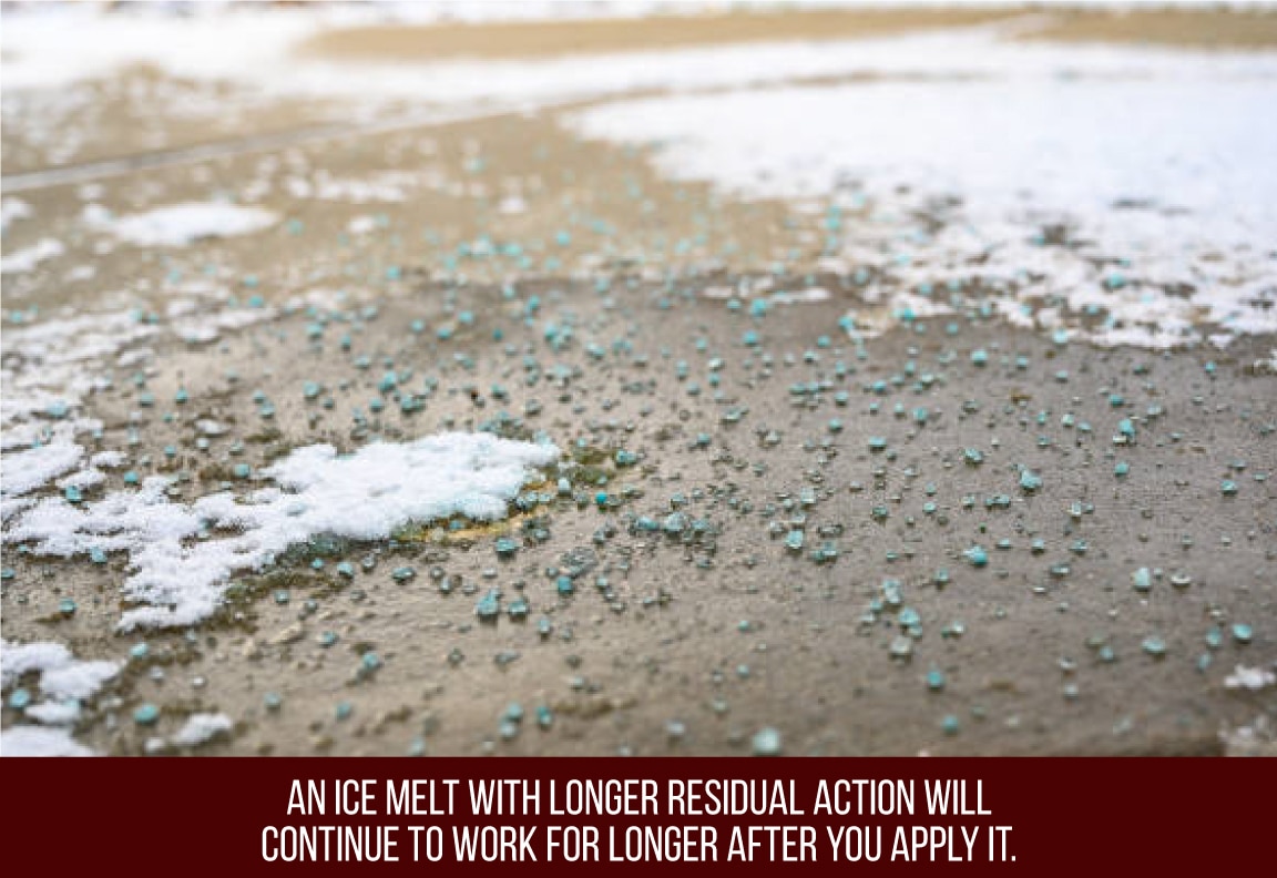 ice melt with long residual action will work for a long time