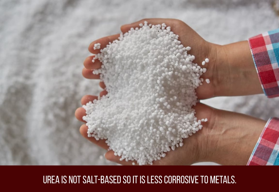 Since urea is not salt-based, it is a non-corrosive ice melt