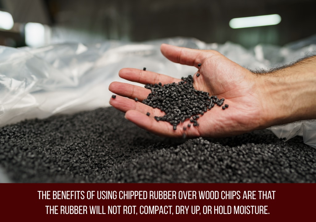 chipped rubber mulch does not rot or dry up