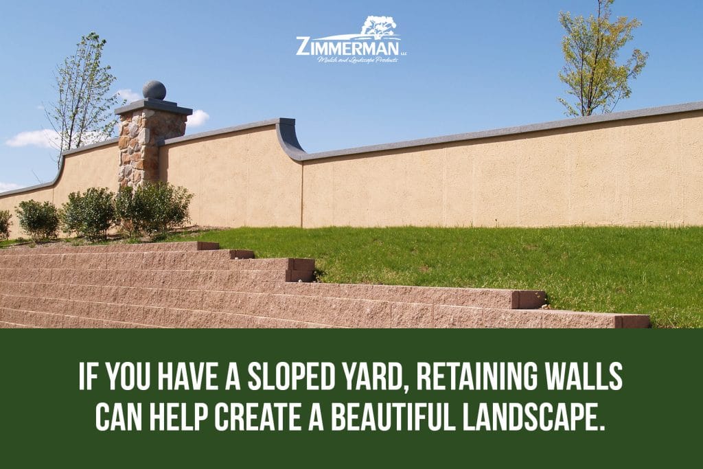 retaining walls can be helpful with sloped yards