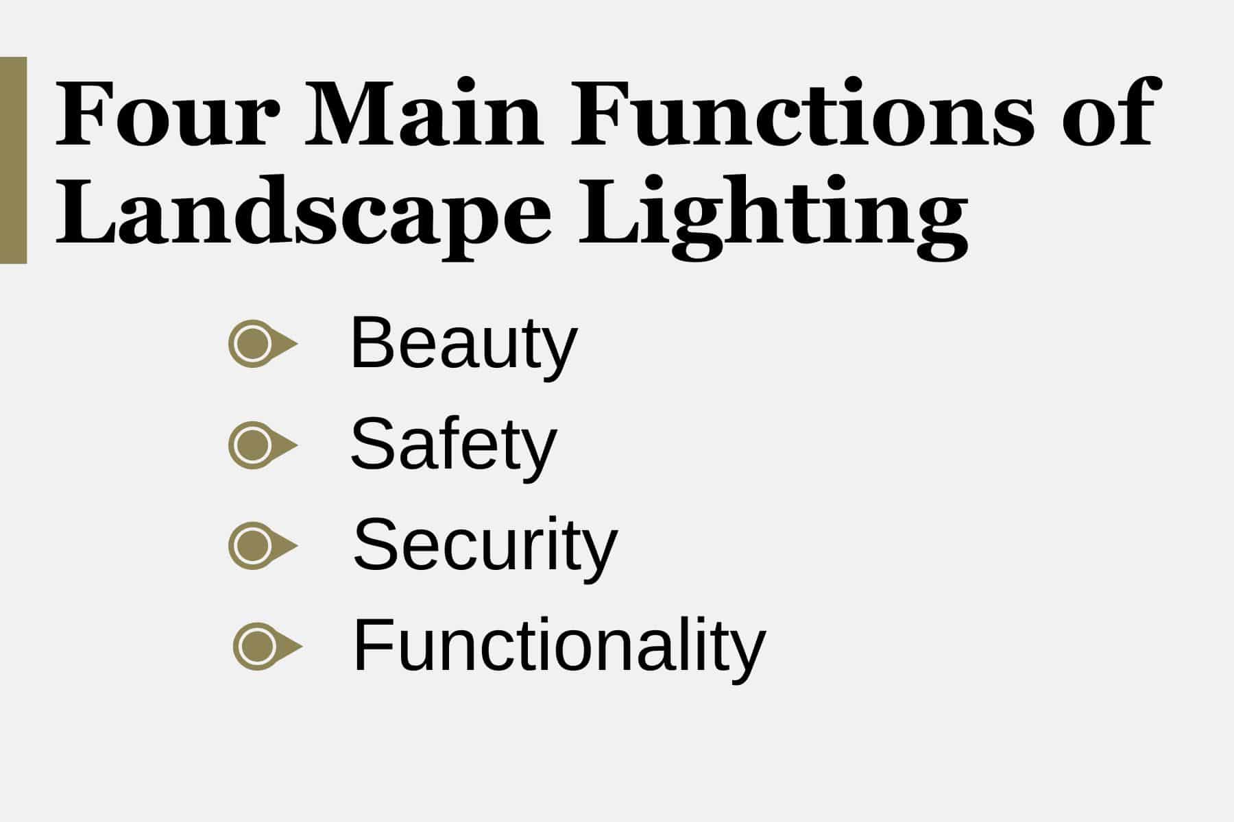 main functions of landscape lighting